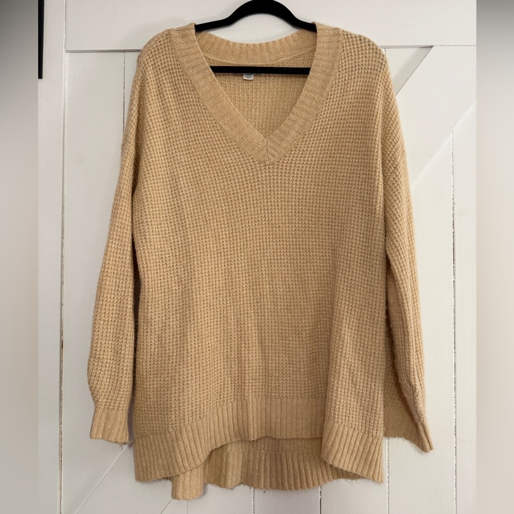 American Eagle Outfitters Tan V-Neck Sweater